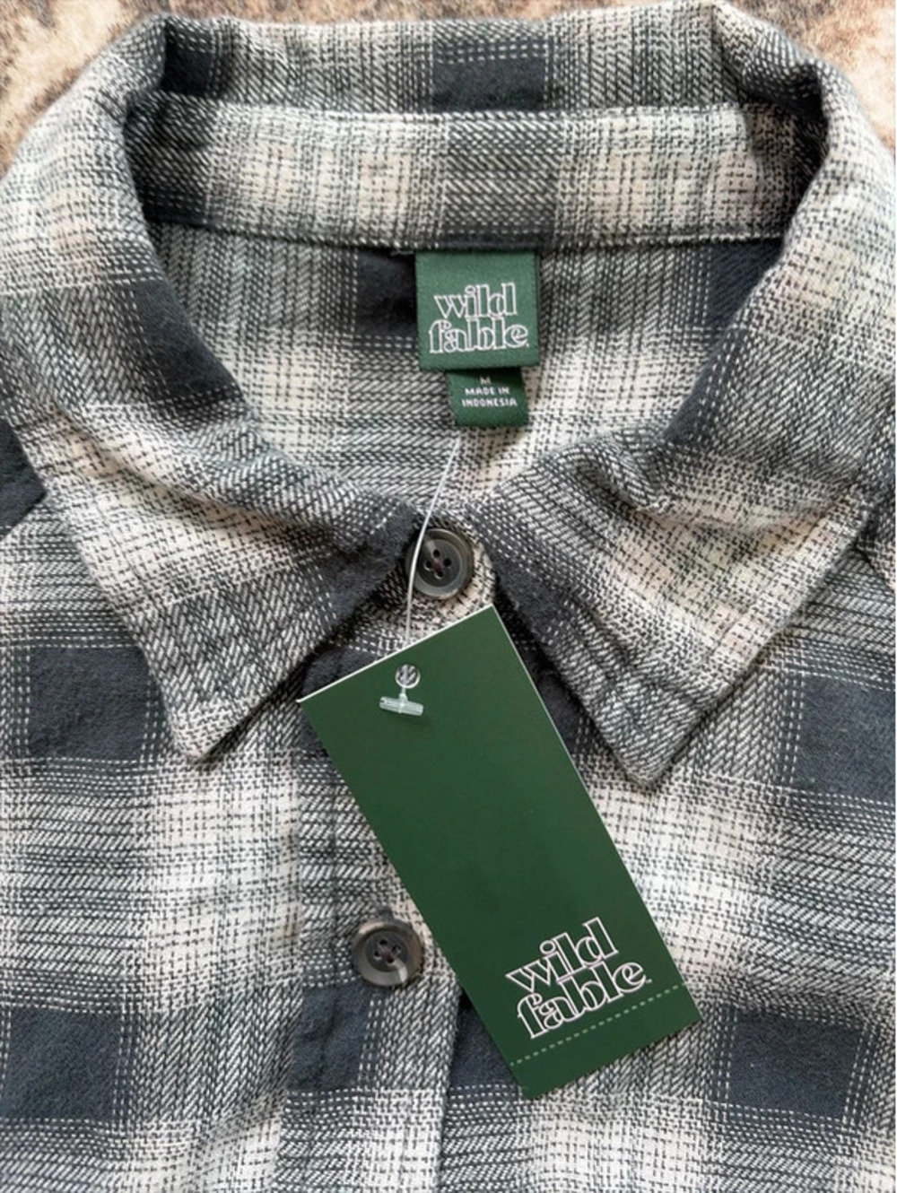 Wild fable women's size medium black cream flannel shirt western fall - Picture 4 of 5